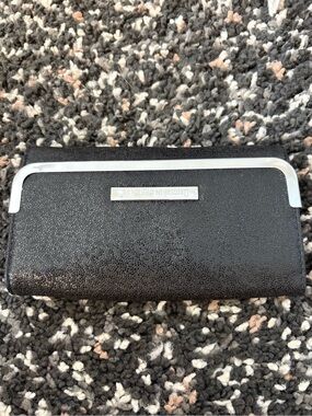 Black Women's Wallet with Silver Trim